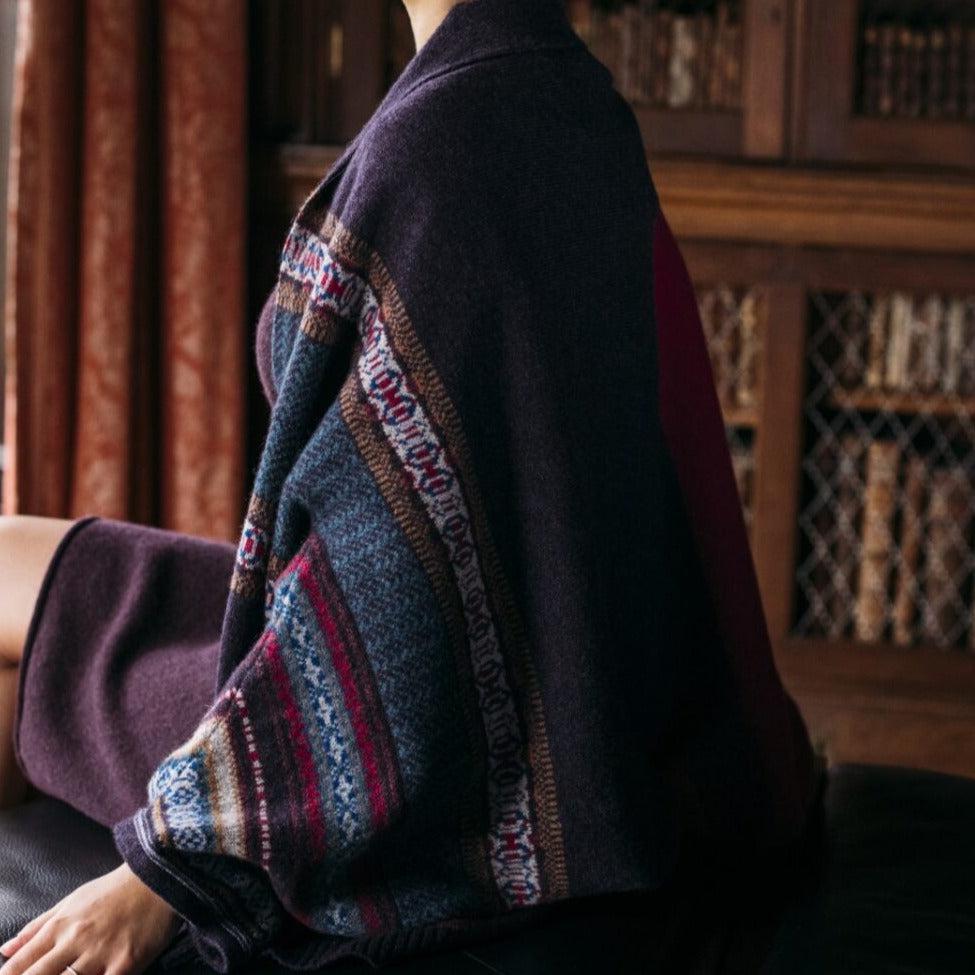 Eribe Montrose Blanket Coat in Bramble. Merino Wool.