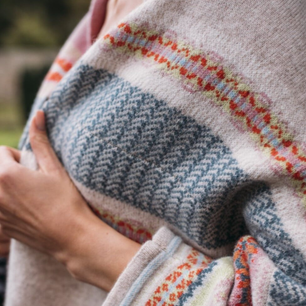 Tweed and fairisle detail of Eribe Jacket.