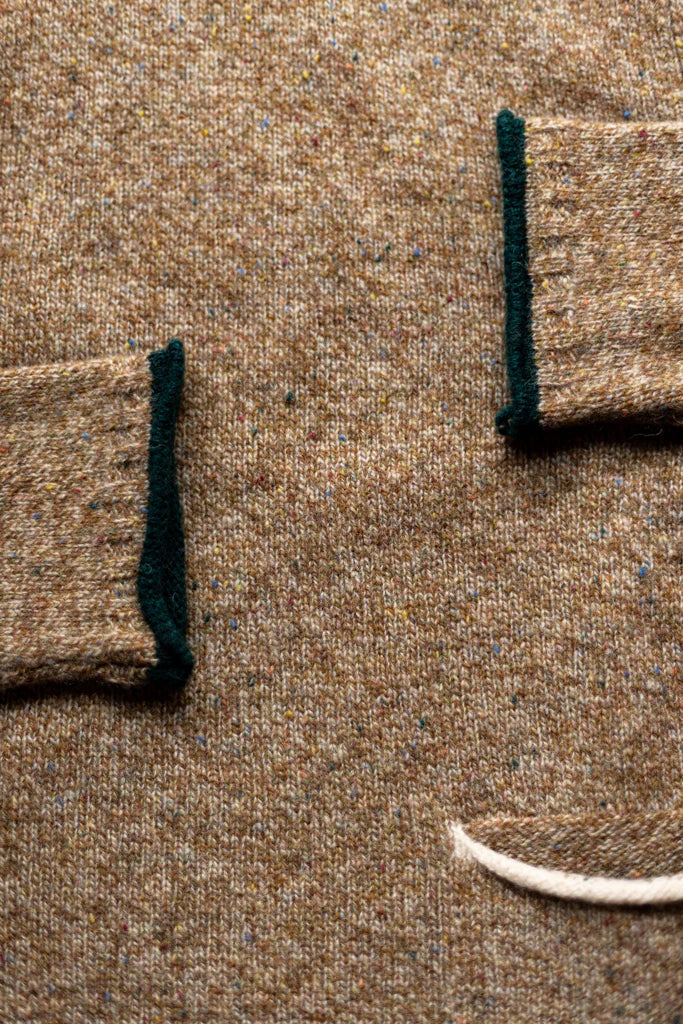 Detail on tweed nep sweater from Eribe