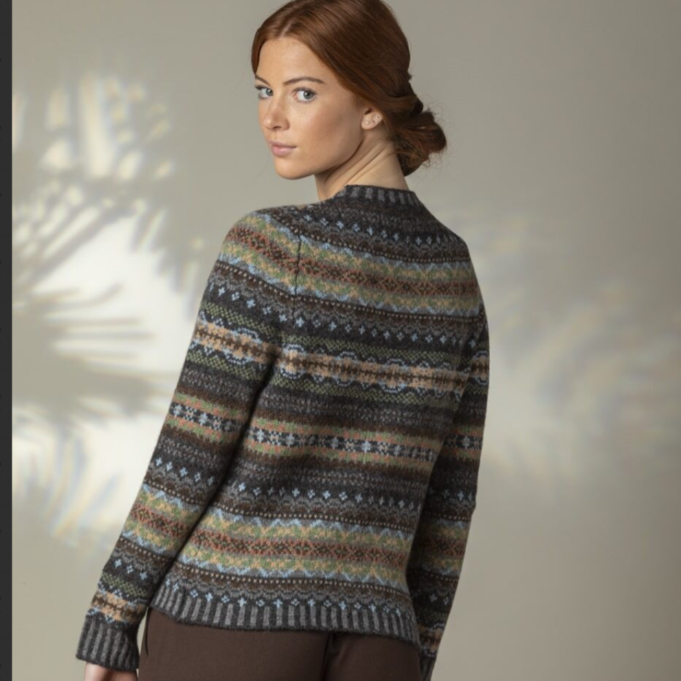 Quality Scottish knitwear. Eribe fairisle westray cardigan in Aviemore.