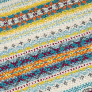 Knitting detail in Fair Isle Design.