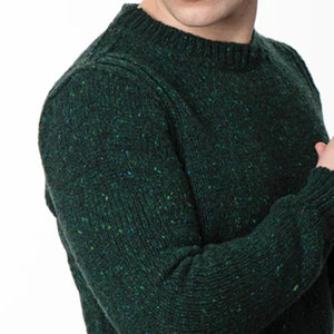 Fisherman Out of Ireland Men's Donegal Tweed Sweater in Bottle