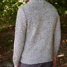 Men's crew neck jumper in grey fleck. Fisherman out of Ireland.