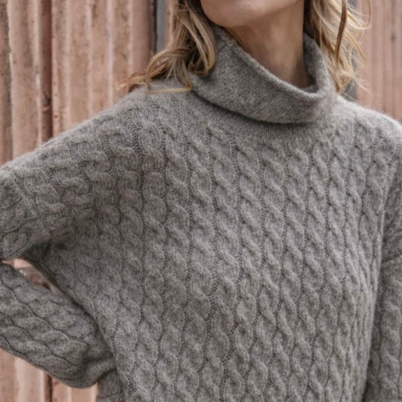 Women's cable Jumper merino wool.