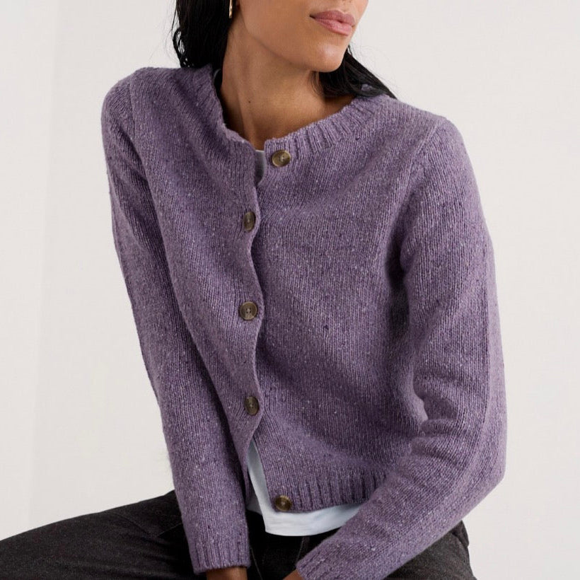 SEASALT Cornwall - Dawson Pick Cardigan - Grape Thistle