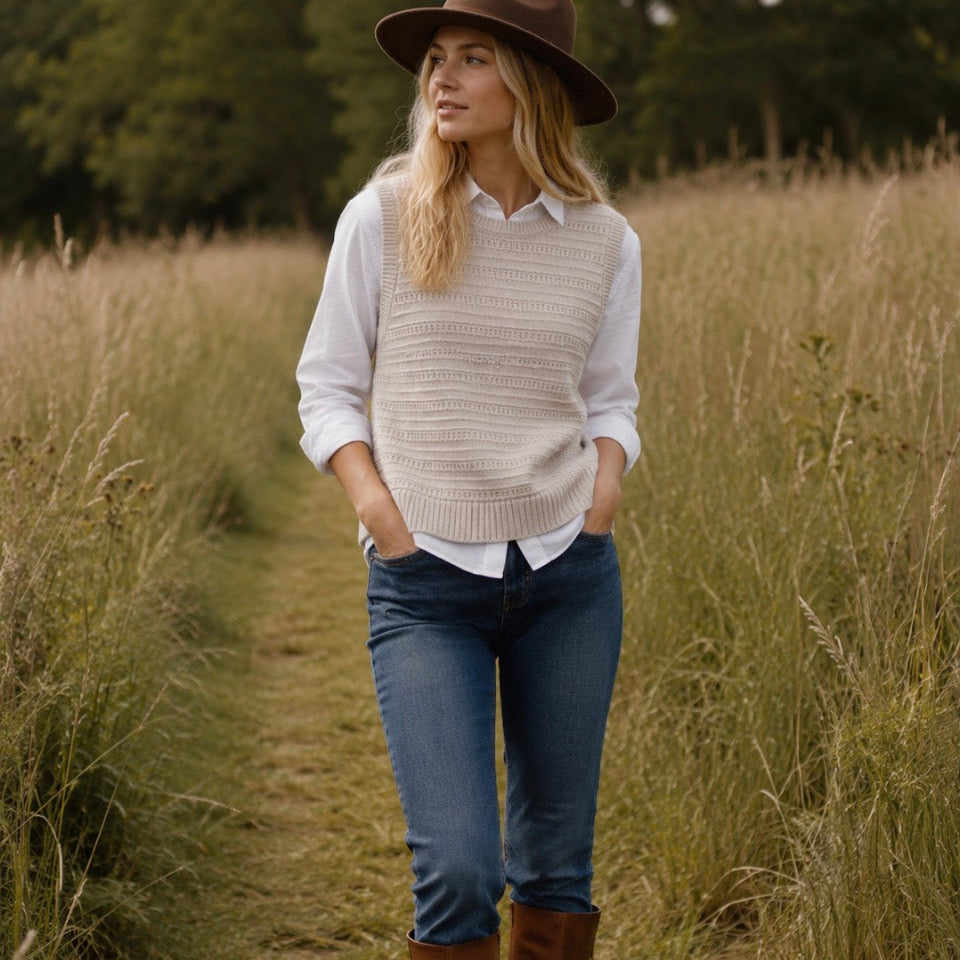SEASALT - Tepel Cotton Vest - Chalk