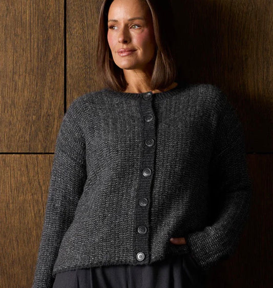 Bridge & Lord - Links Stripe Cardigan - Mid Grey