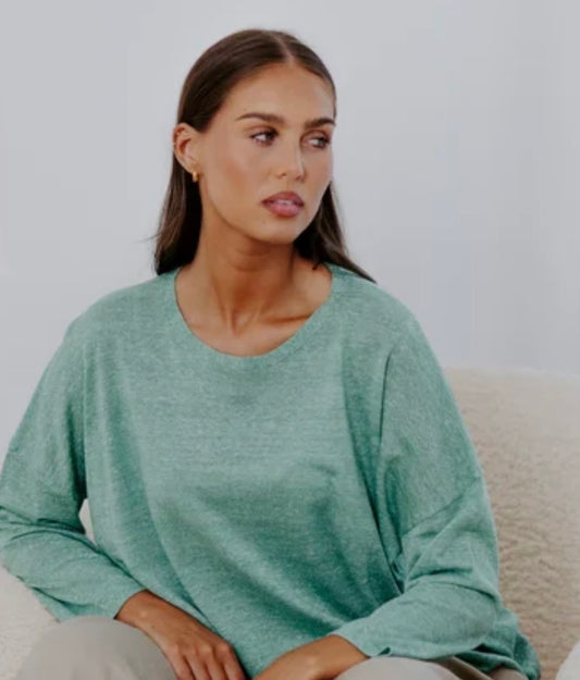 Bridge & Lord - Boxy Relaxed Pullover - Emerald