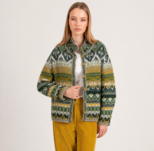 IVKO - Roll Neck Jacquard Jacket - Dandy Salvia