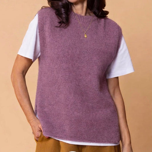 Noble Wilde - Possum Kowhai Vest - Mauve