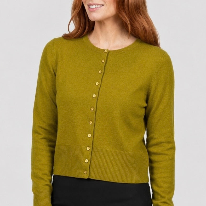 Bridge & Lord - Cropped Cardigan - Merino & Cashmere - Citrine