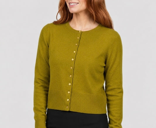 Bridge & Lord - Cropped Cardigan - Merino & Cashmere - Citrine