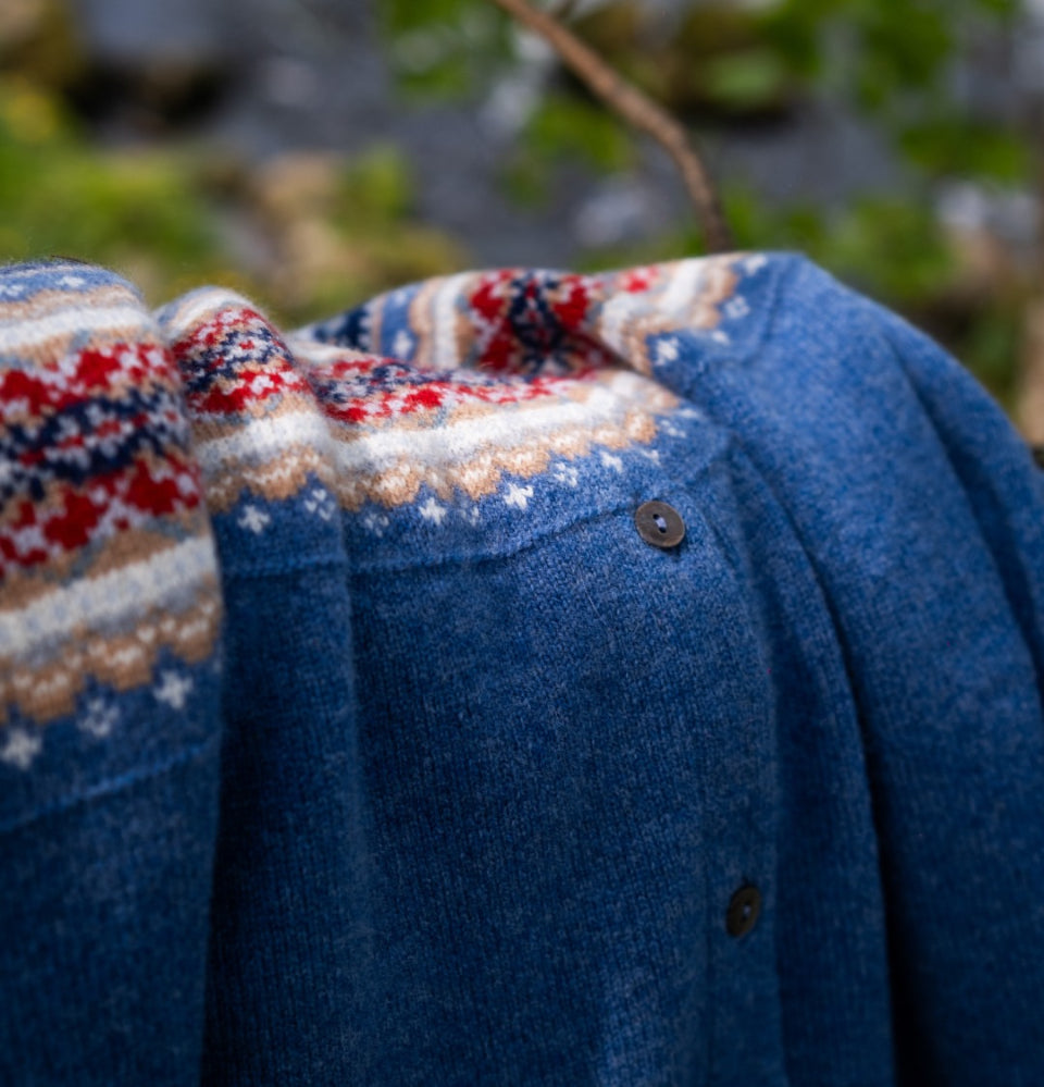 Alpine Short Cardigan - Blue Morning