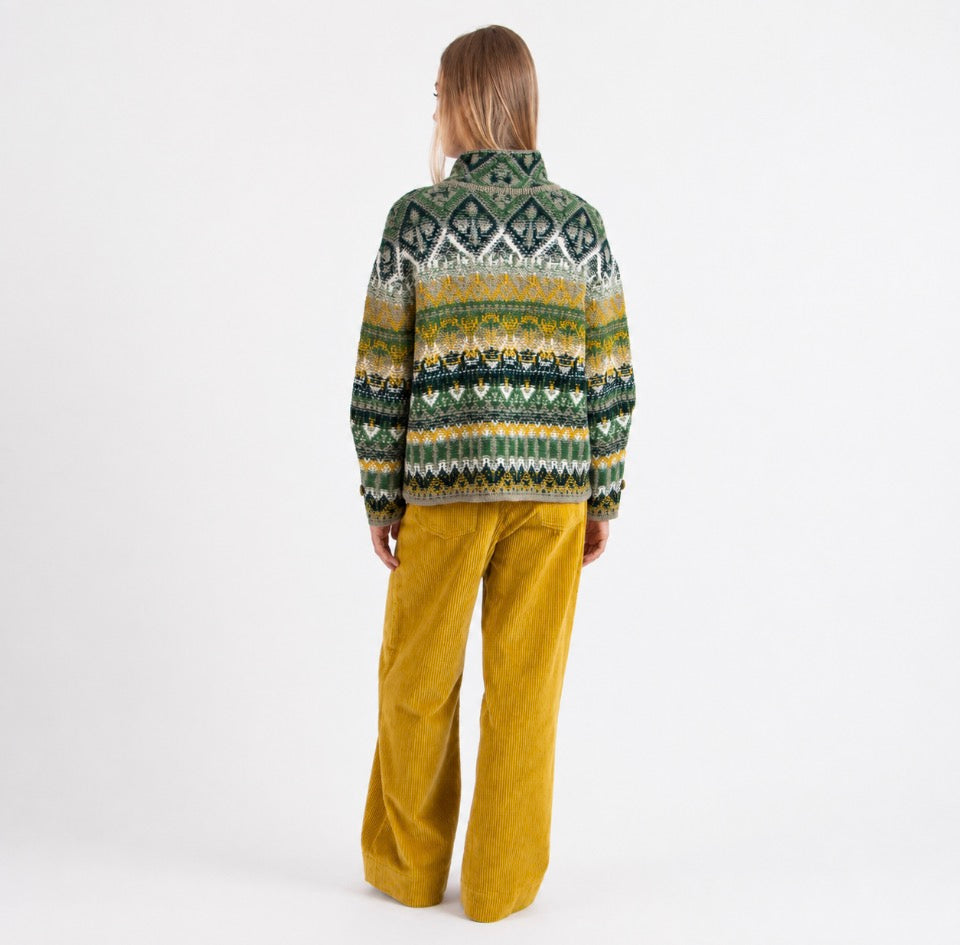 IVKO - Roll Neck Jacquard Jacket - Dandy Salvia
