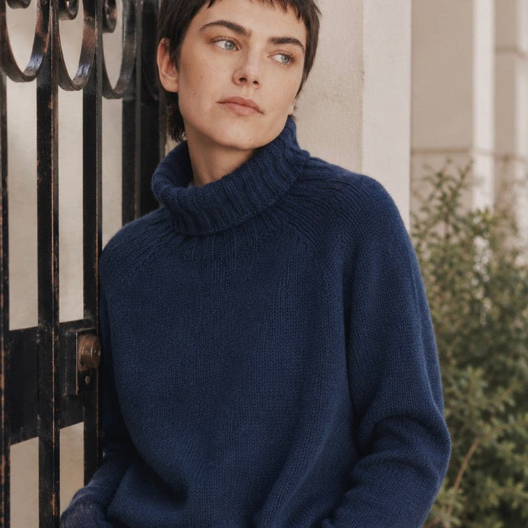 Harley of Scotland - Chunky Roll Neck Jumper - Cosmos