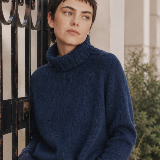 Harley of Scotland - Chunky Roll Neck Jumper - Cosmos