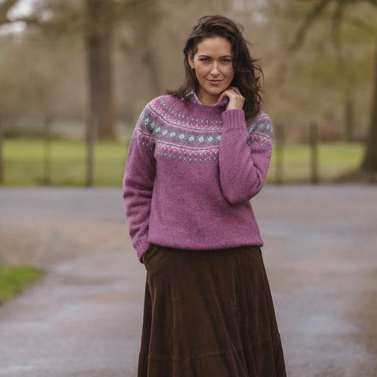 Harley of Scotland - Tweed Fairisle Jumper - Shuna