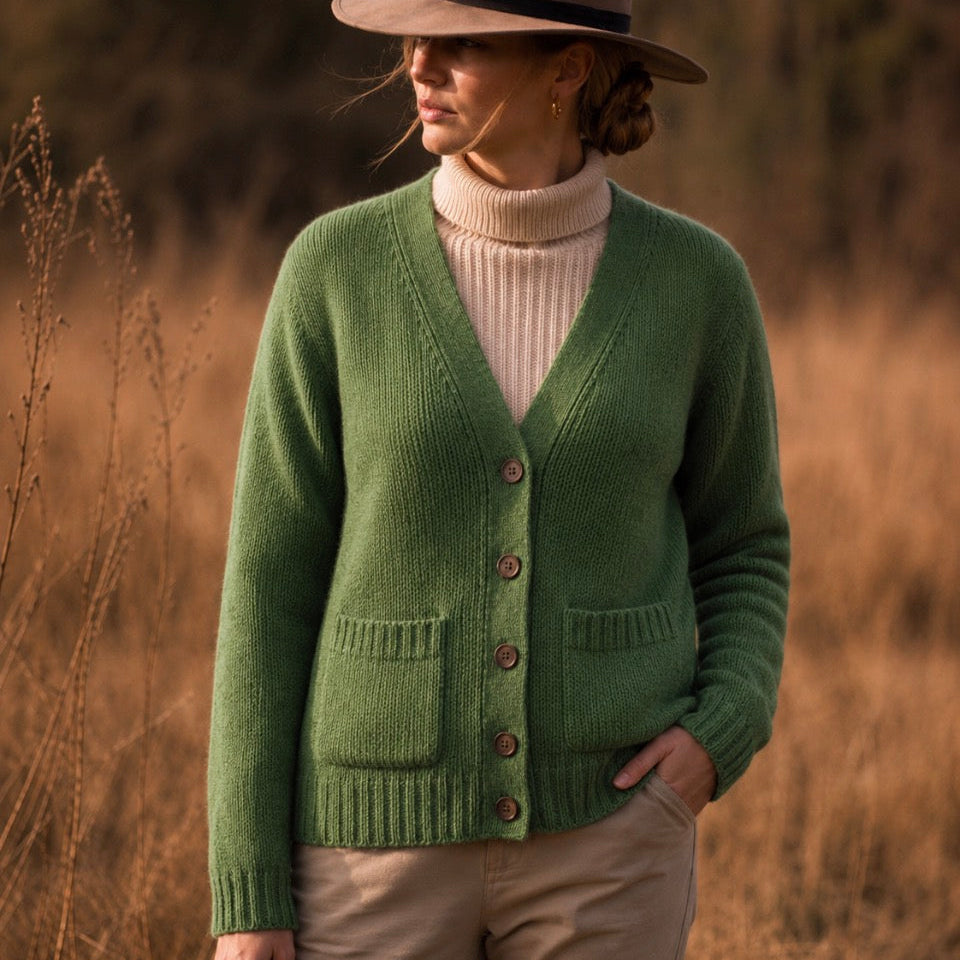 Harley of Scotland - Women's Vee Cardigan - Wool - Blaize