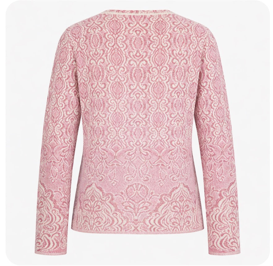 IVKO - Jacquard O-Neck Cardigan - Powder