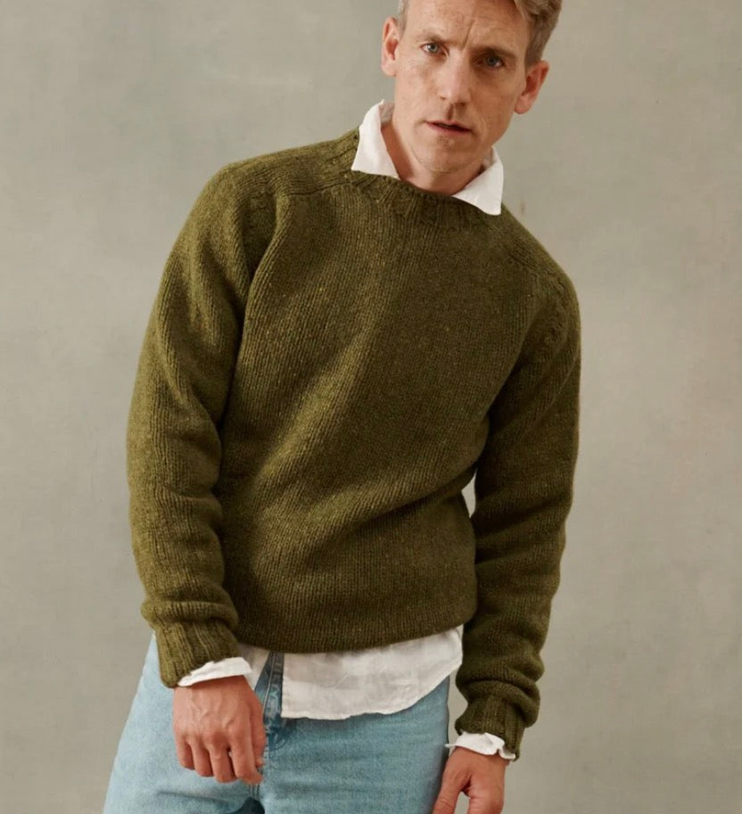 Harley of Scotland - Men's Chunky Nep Sweater - Wool - Raasay