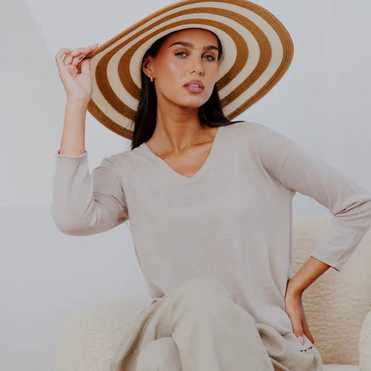 Bridge & Lord - V-Neck Relaxed Pullover - String