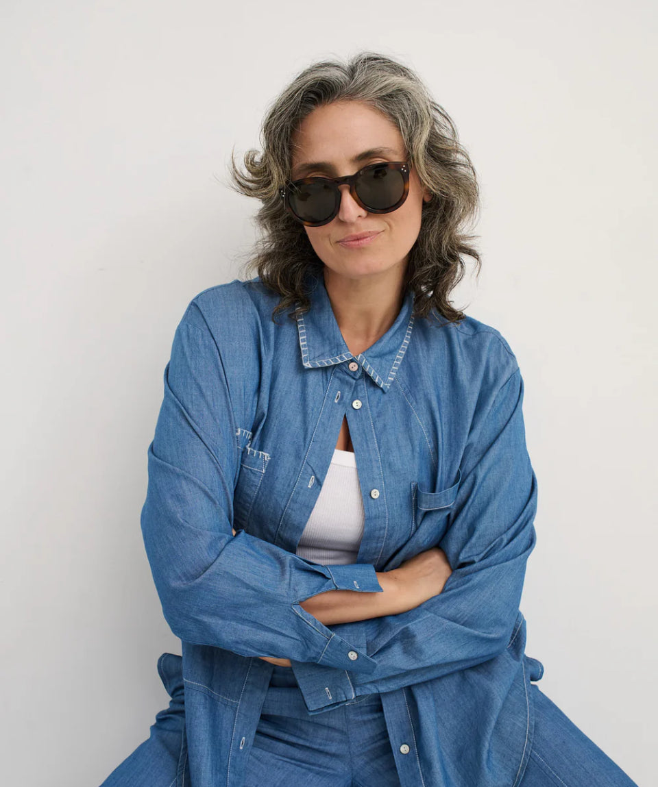 Zaket & Pover Hand Work Denim Shirt - Denim