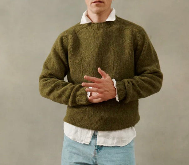 Harley of Scotland - Men's Chunky Nep Sweater - Wool - Raasay