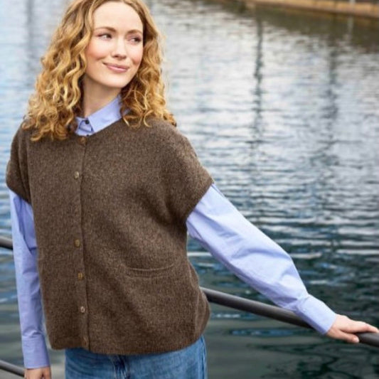 Mansted - Wool Komma Vest - Brown