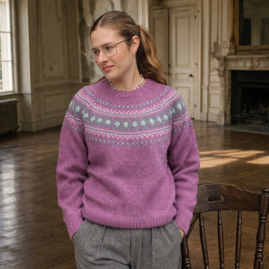 Harley of Scotland - Fairisle Nep Jumper - Shuna