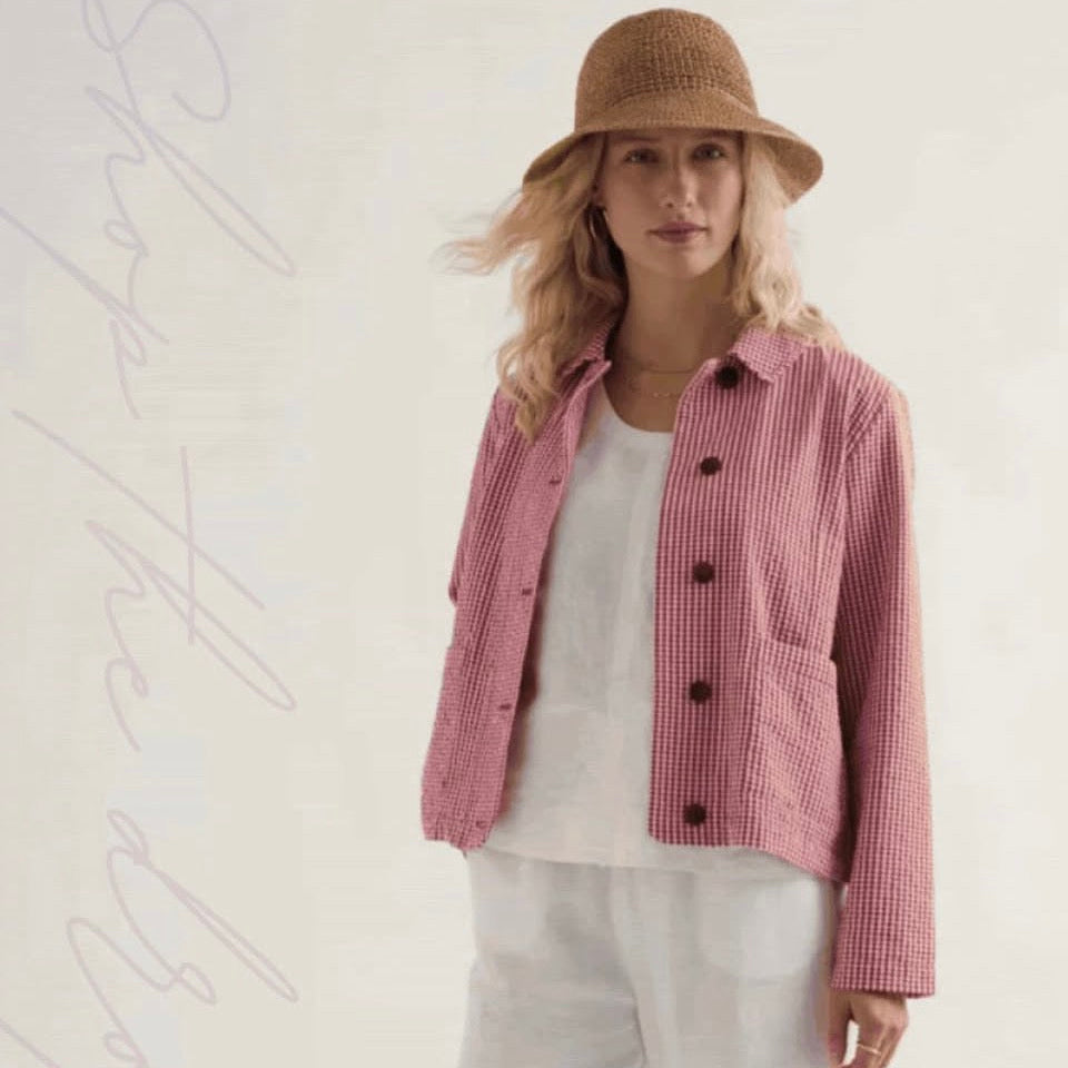SEASALT - Carnon Downs Jacket - Gingham Scarlet