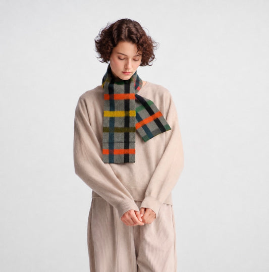 Jo Gordon - Small Weave Scarf - Moss Brushed