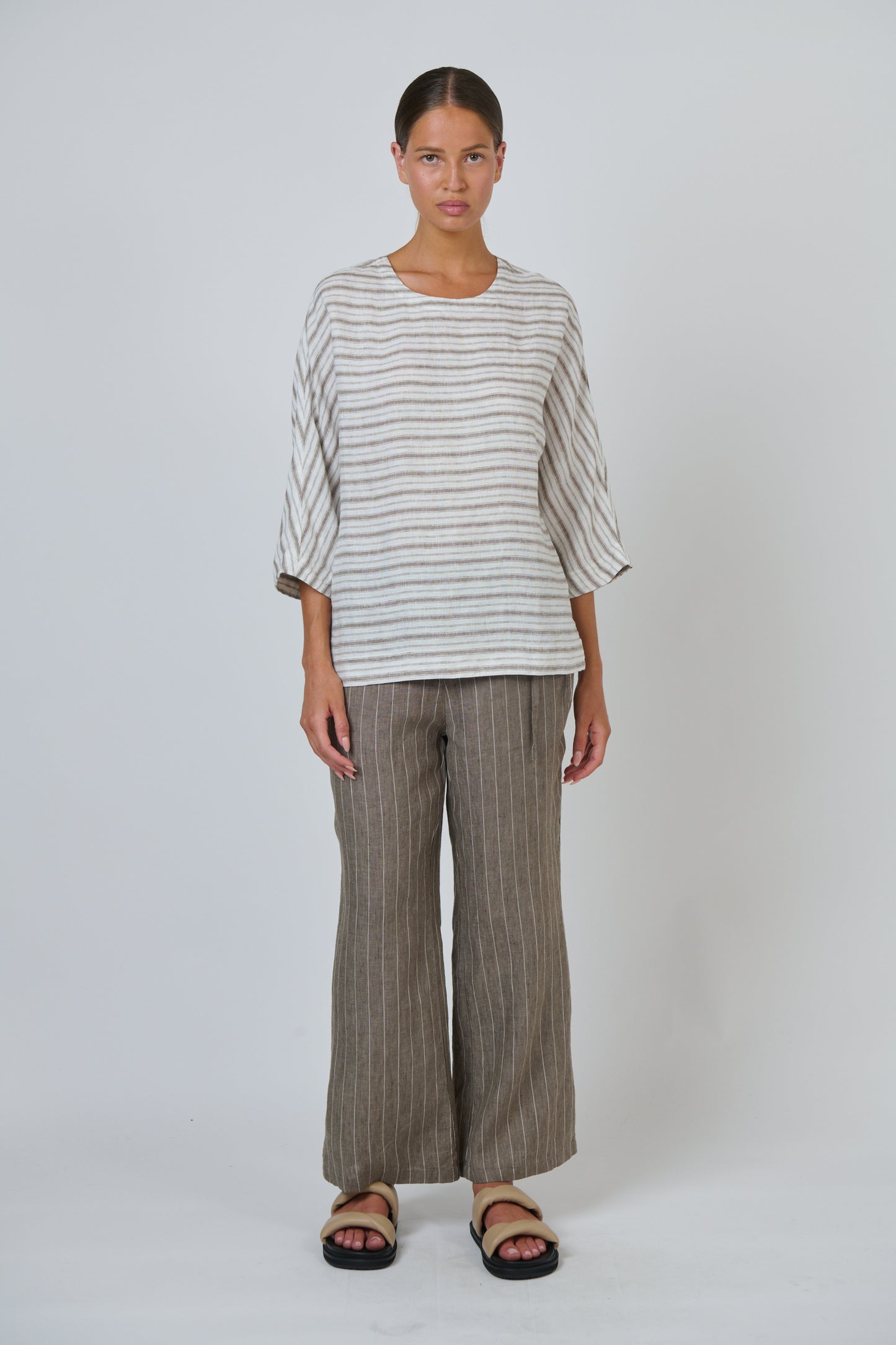 Naturals by O&J - Linen Top - Travertine