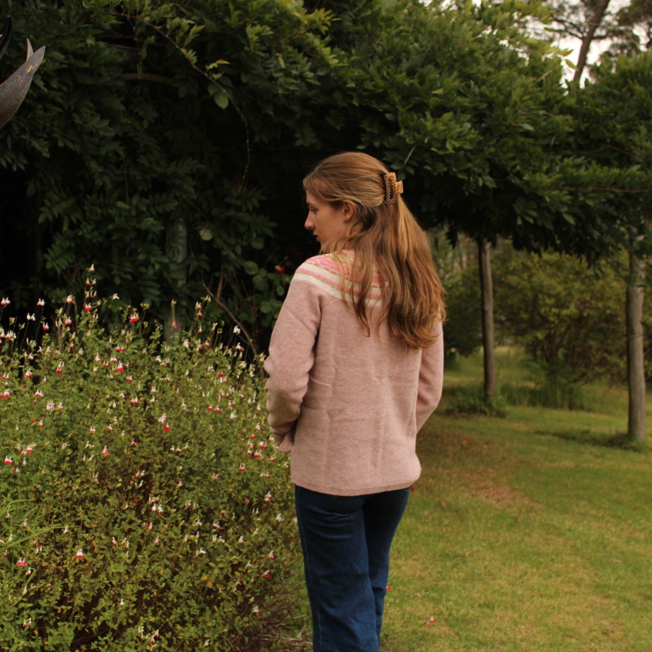 Gola fair isle jumper in pink