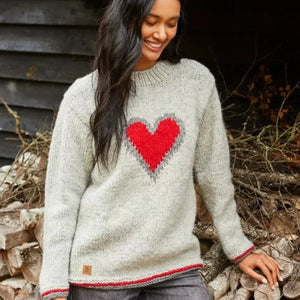 Hand knit chuncky jumper for women - 100% wool.