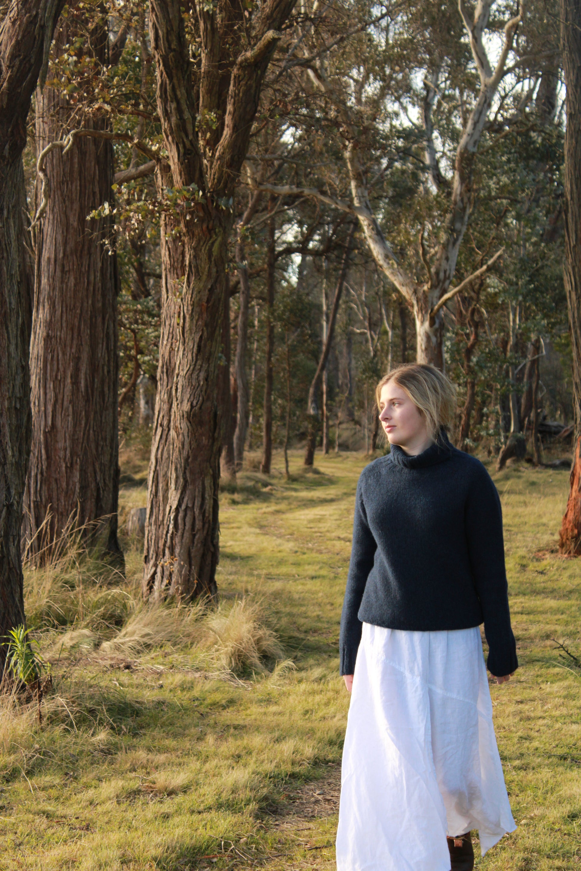 The Chunky Turtle Neck Lambswool Jumper in Navy Cosmos for women by Harley of Scotland