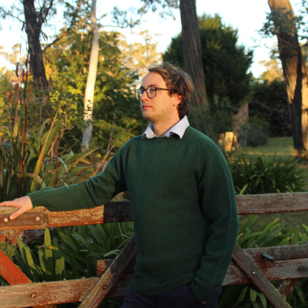 Men's Nep Crew Jumper - Canna green