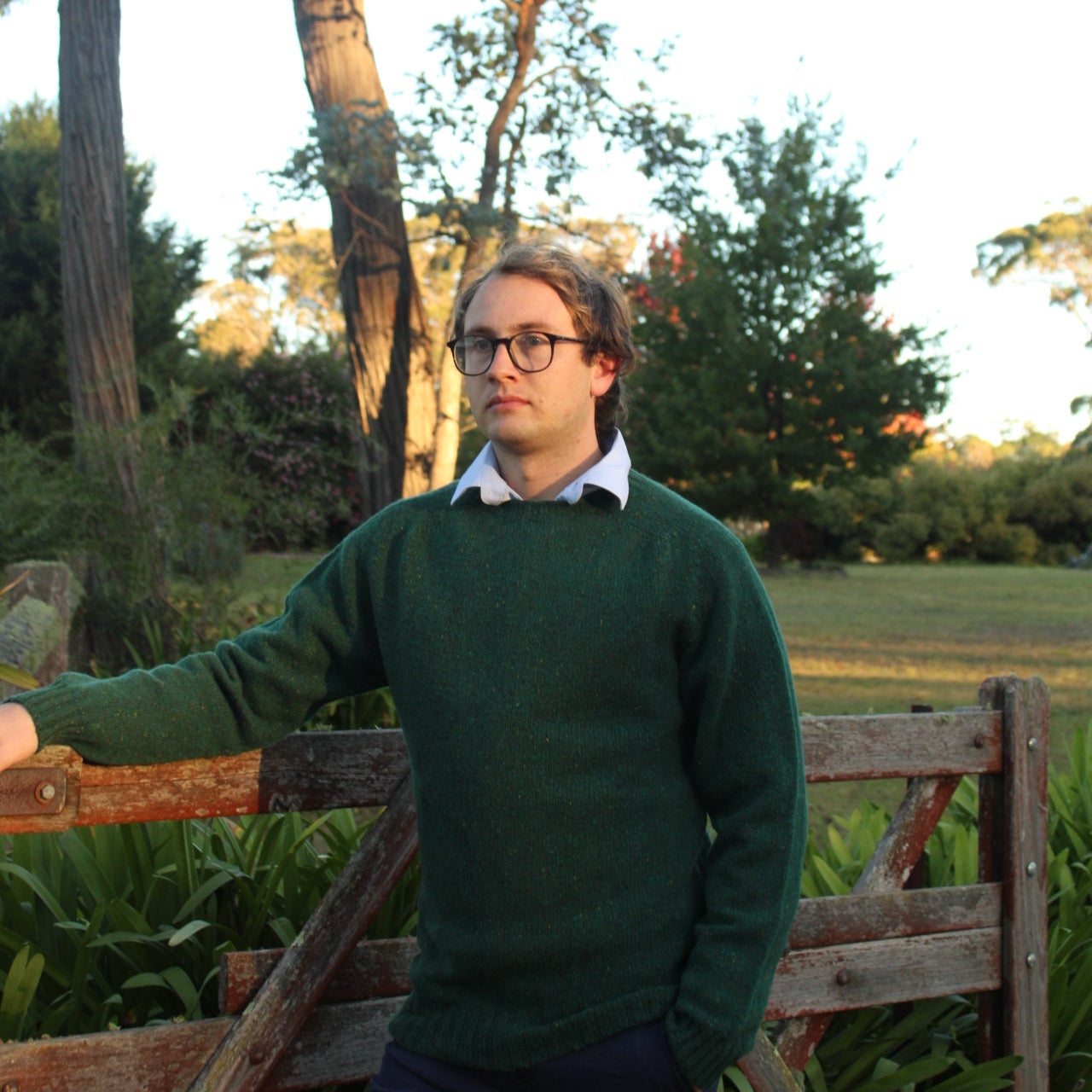 Harley of Scotland's Men's Nep Crew Jumper in Canna