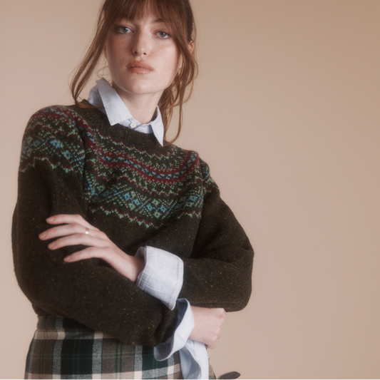 Harley Scotland Rustic fairisle in green