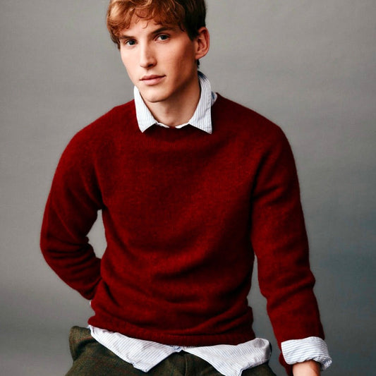 Harley if Scotland men’s wool jumper in red