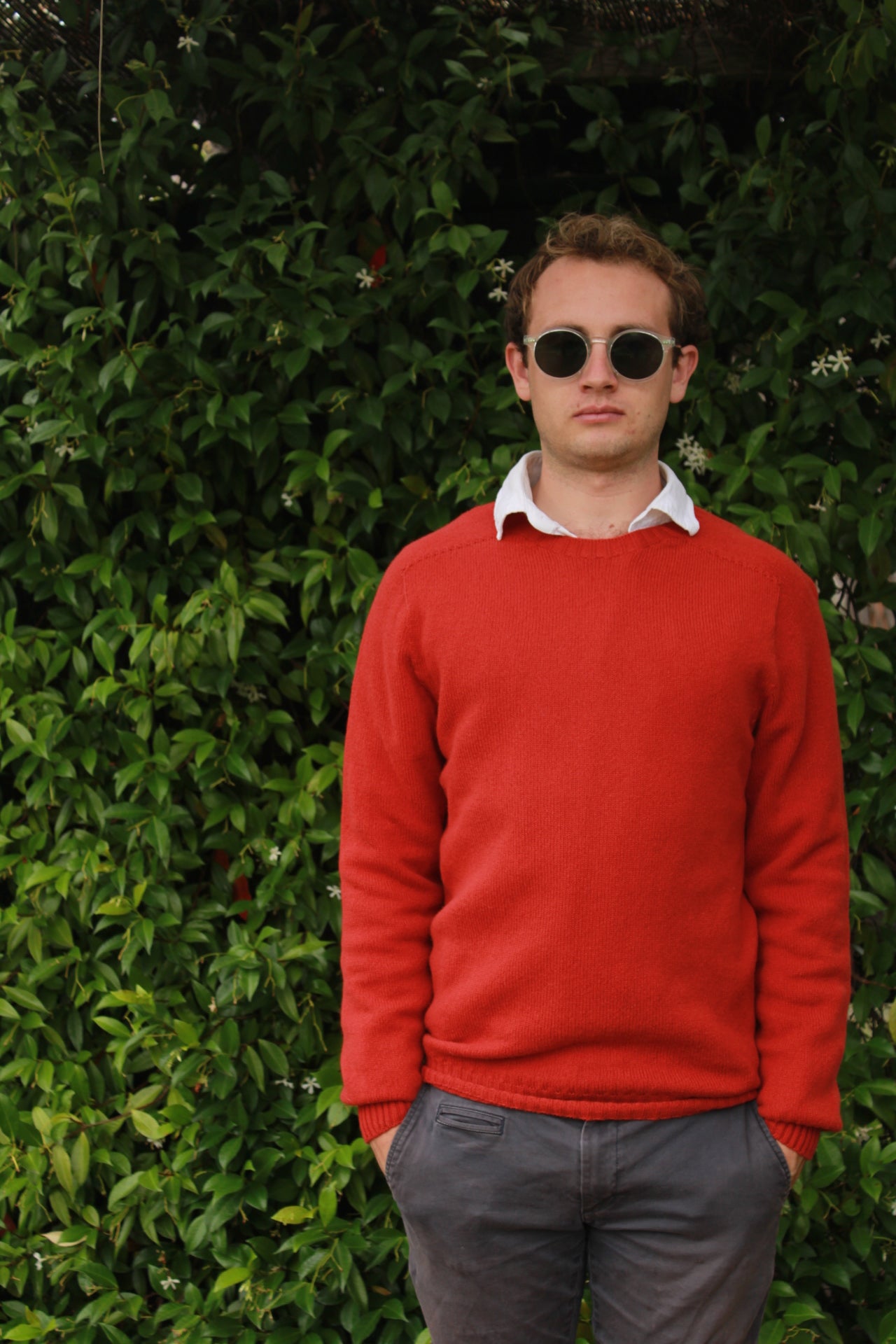 Scottish Knitwear- Men's Classic Shetland Jumper in paprika