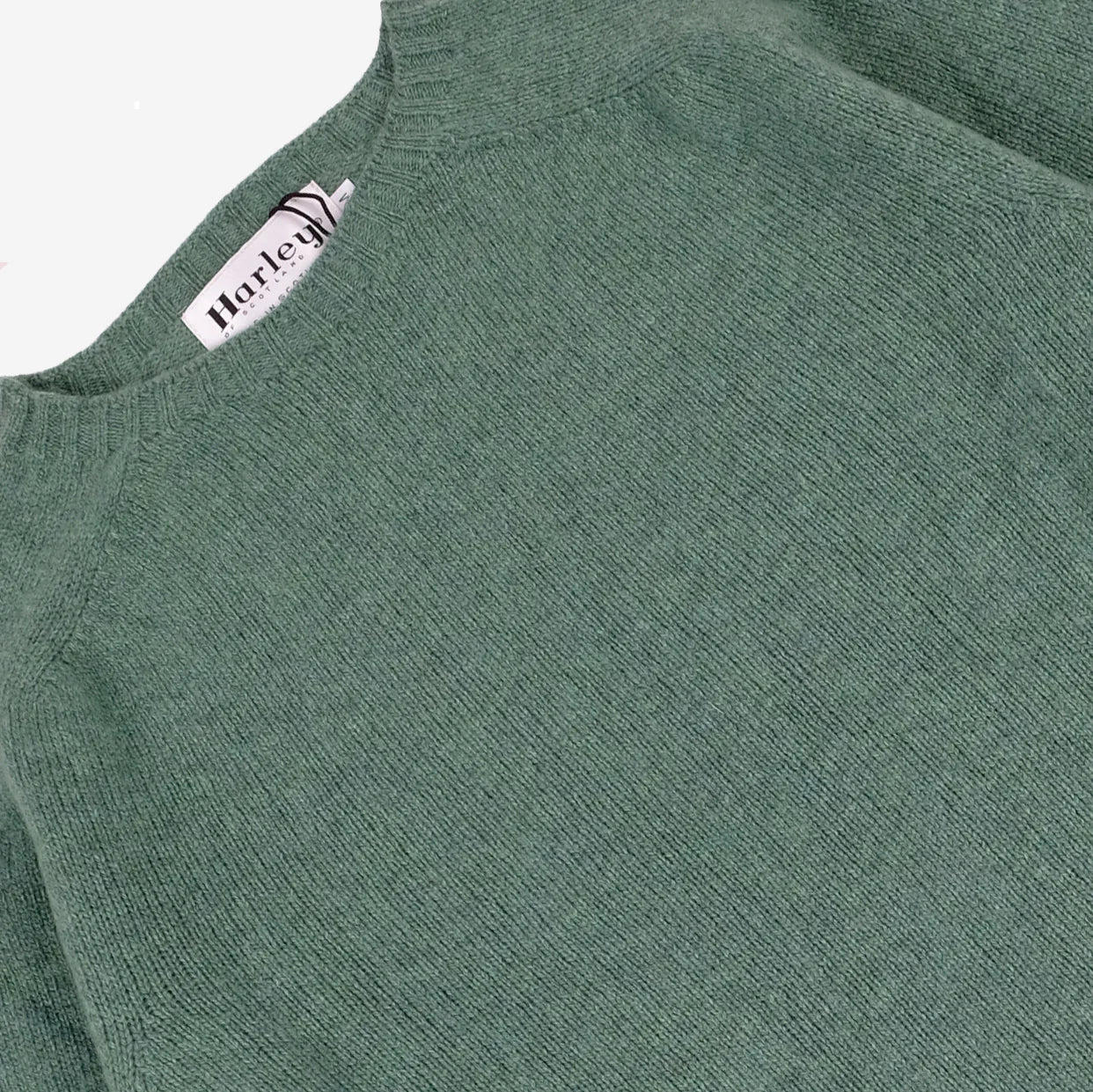 Merino Men's sweater in Green from harley of Scotland