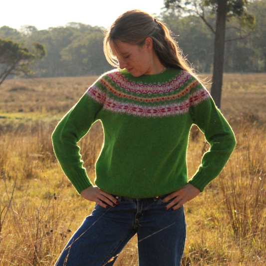 Harley of Scotland merino wool fairisle jumper