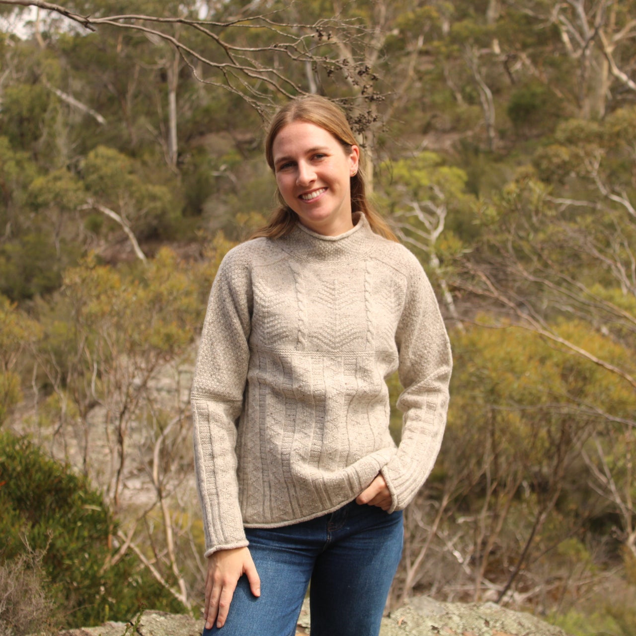wool jumper for women. ran style. harley of Scotland.