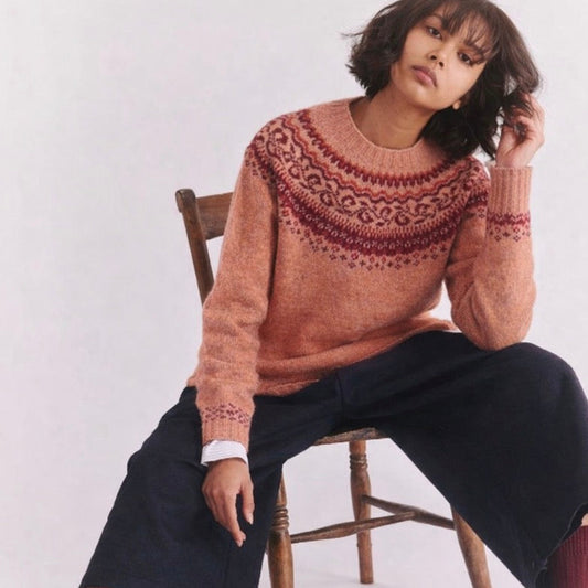 Harley Scottish knitwear women’s Fairisle jumper. Wool. 