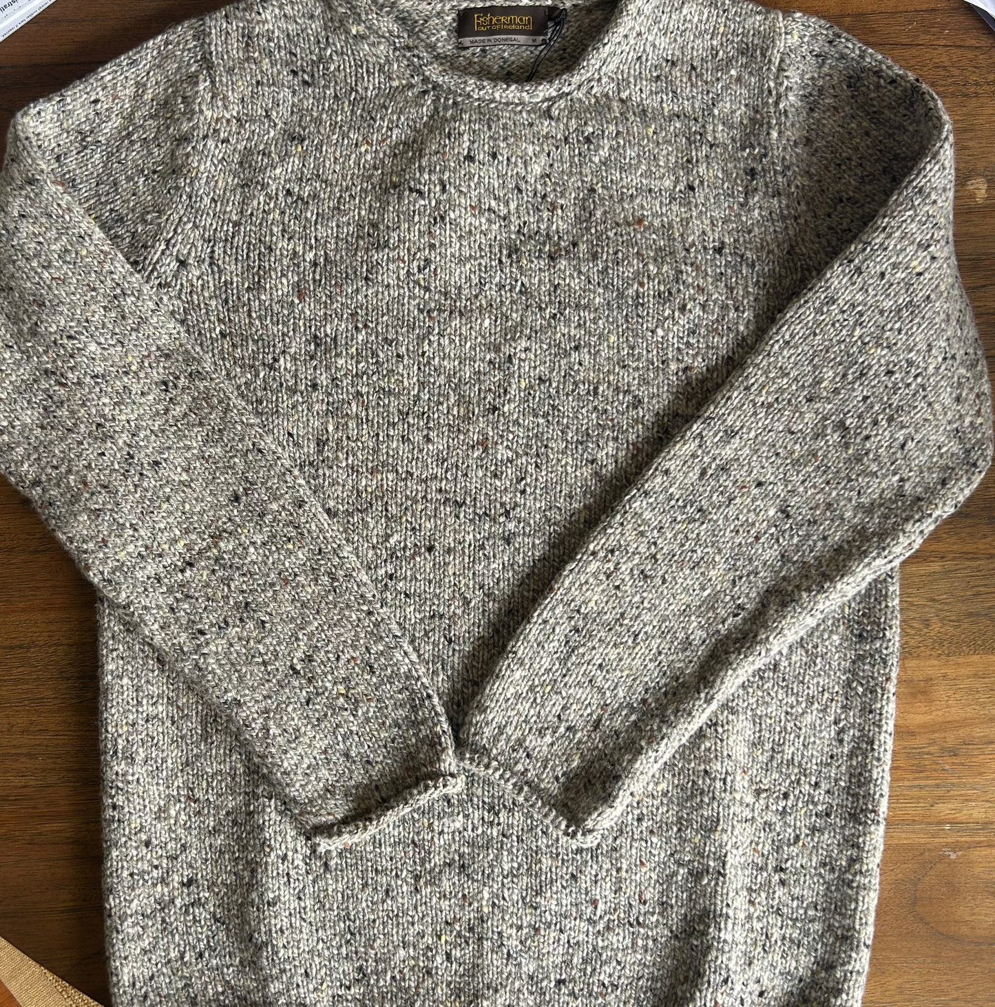 Fisherman Out of Ireland - Men's Crew Jumper with Rolled Edge - Porridge