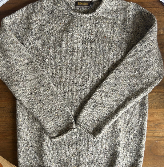 Fisherman Out of Ireland - Men's Crew Jumper with Rolled Edges - Porridge