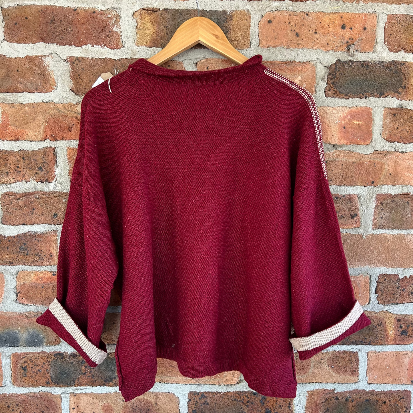 Orkney Knit - Aretha Stripe Jacket - Burgundy/Shingle/Blackthorn