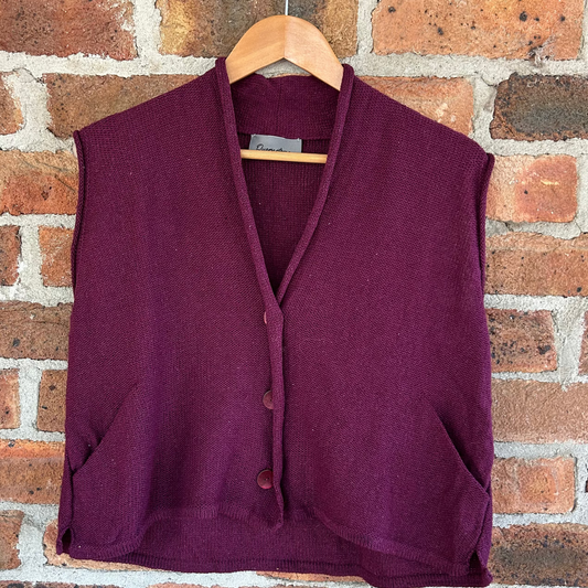 Orkney Hand Knit - Norna Waistcoat - Tyrian