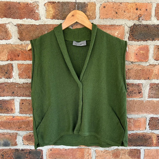Orkney Hand Knit - Norna Waistcoat - Greengage