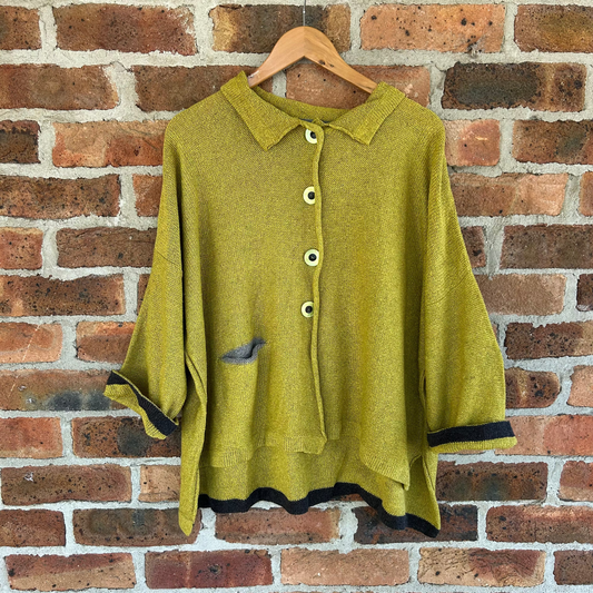 Orkney Hand Knit - Aretha Jacket - Sap/Graphite/Dove